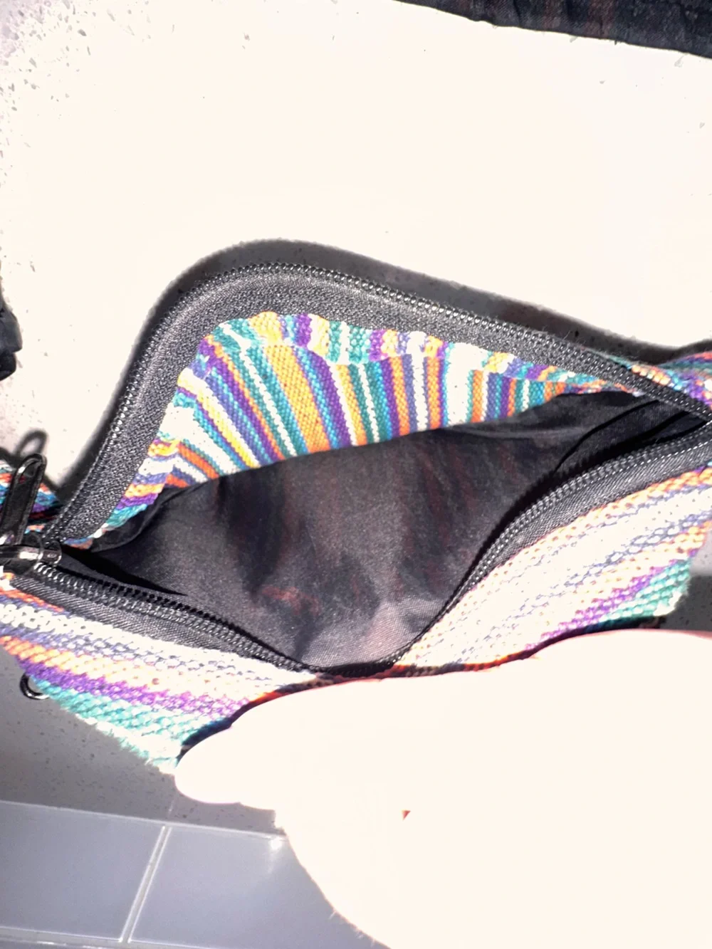 Boho Multicolor Striped Woven Fanny Pack Belt Bag Adjustable